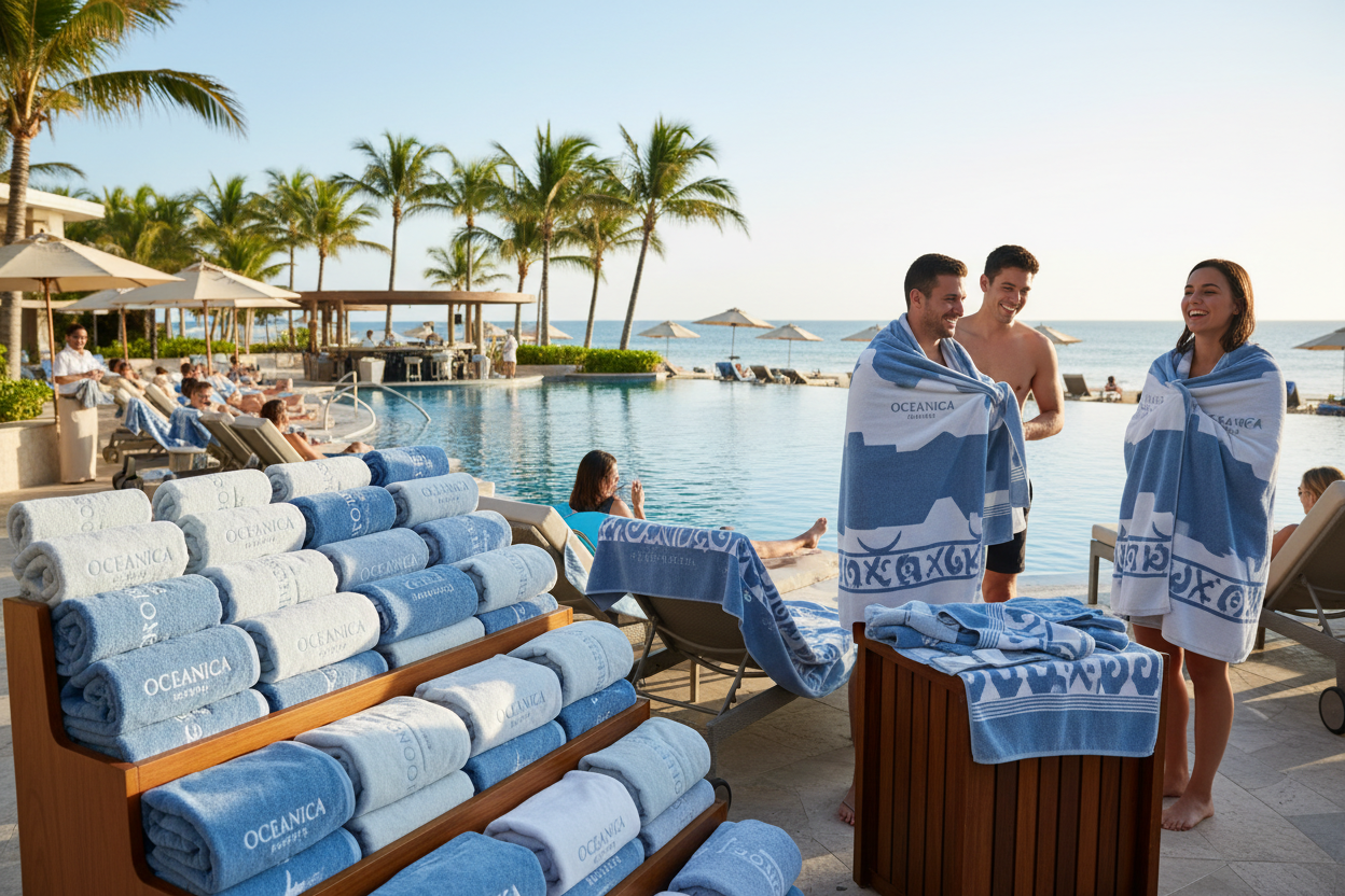 Baskılı Plaj Havlusu Toptan - Kullanım Görseli