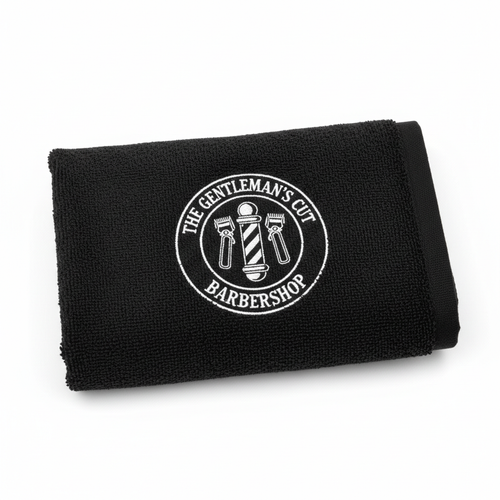 Siyah Baskılı Berber Havlusu